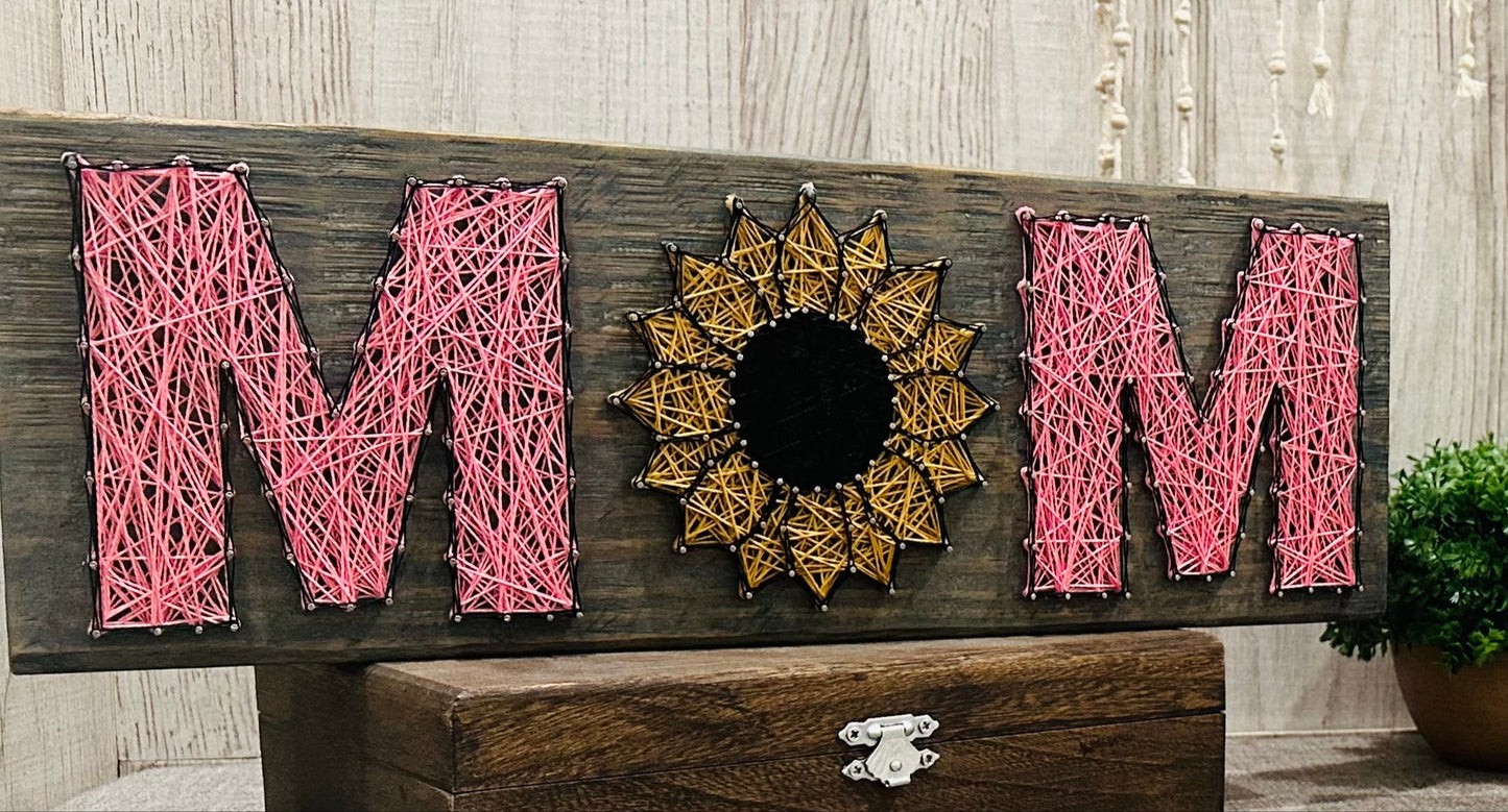 Mom String Art with Sunflower