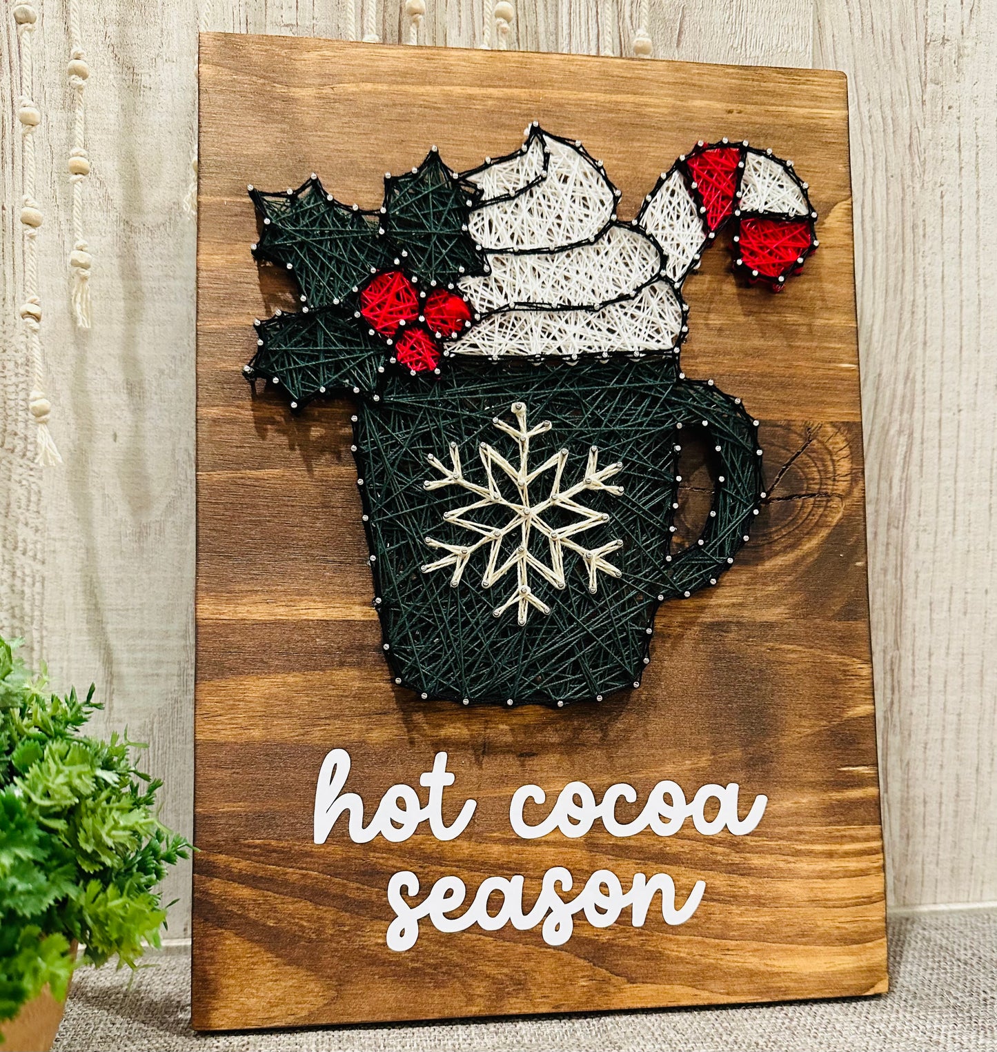 Hot Cocoa in Green Mug string art