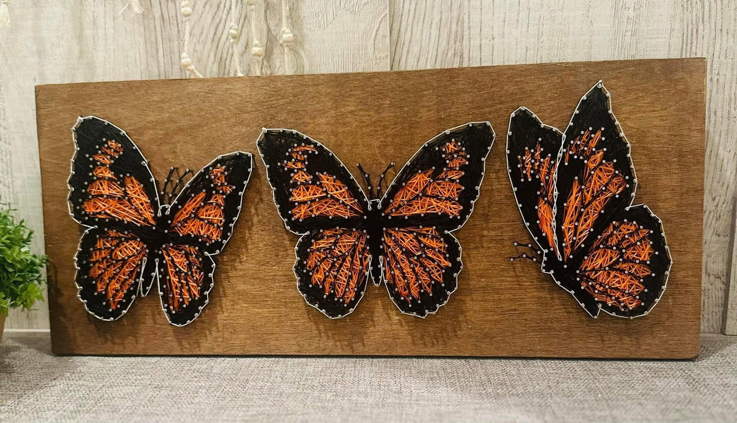 Orange Butterfly String Art
