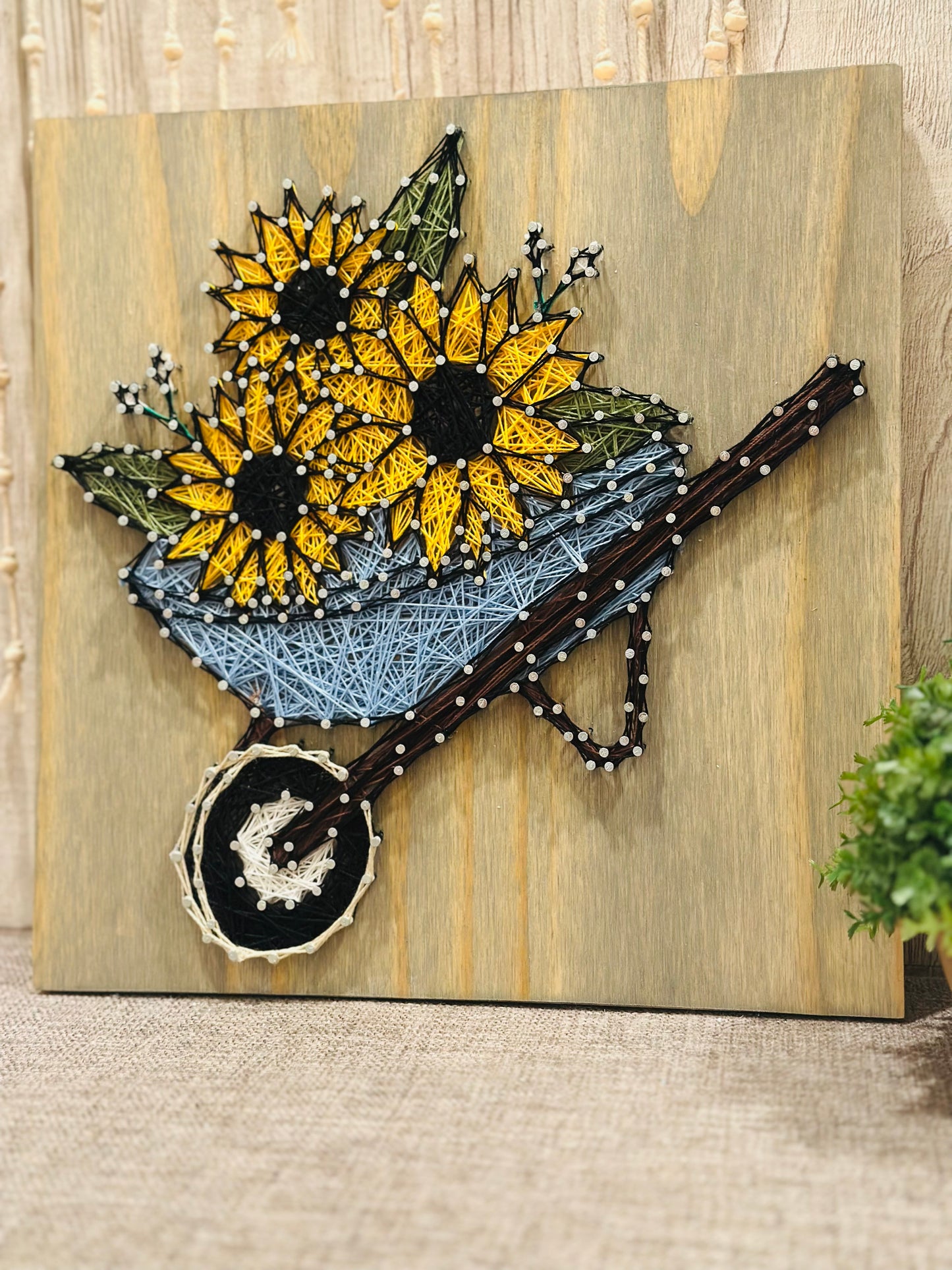 Wheelbarrow with Sunflowers