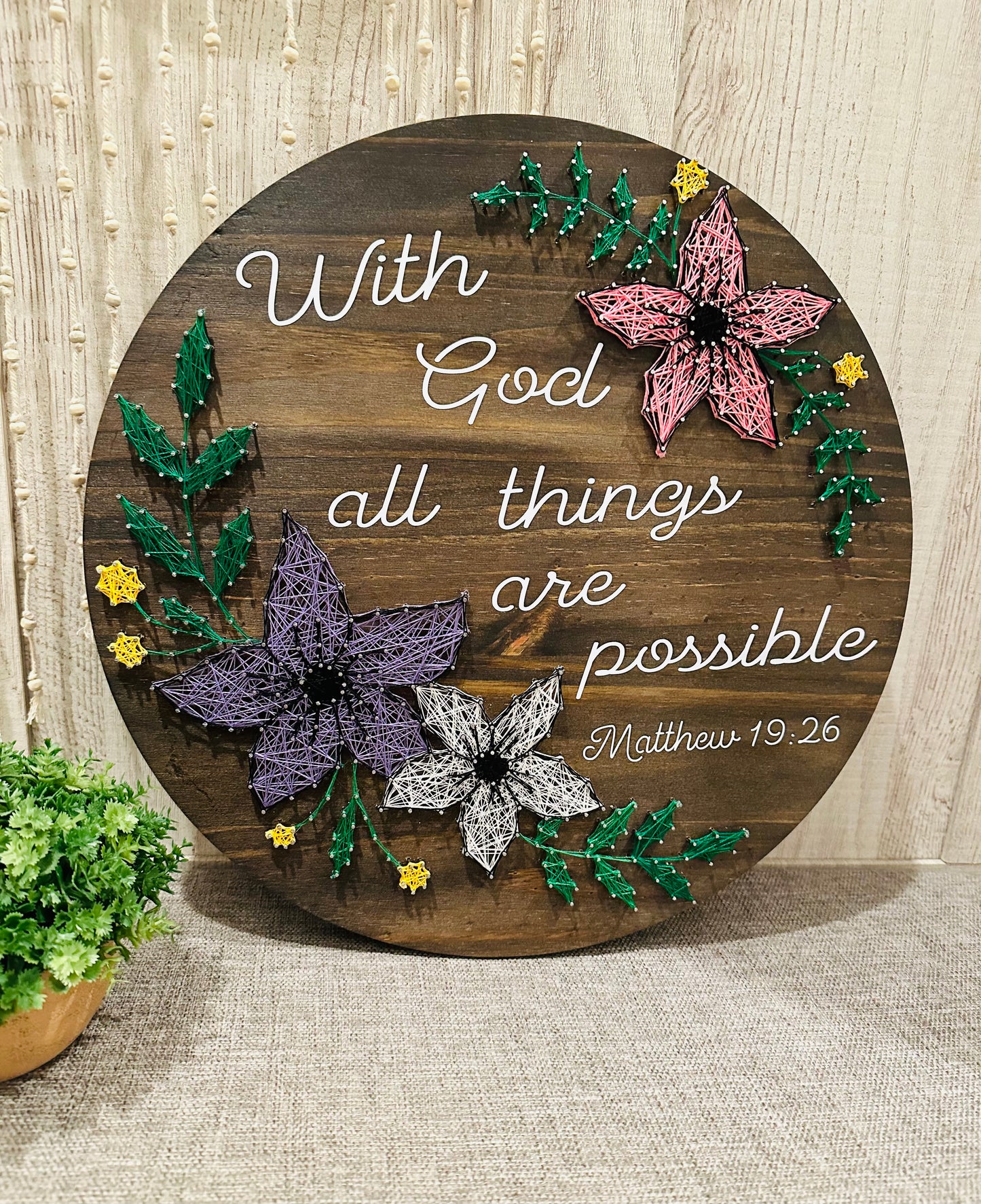 Circle sign with flowers