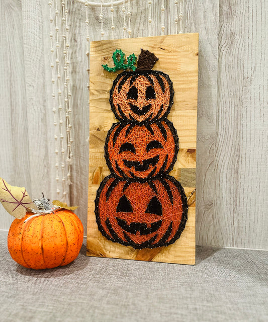 Three Jack o Lantern string art