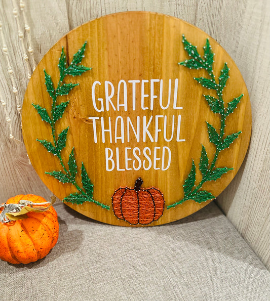 Grateful Thankful Blessed string art