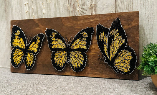 Yellow Butterfly String Art