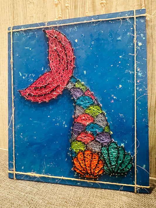 Mermaid tail string art