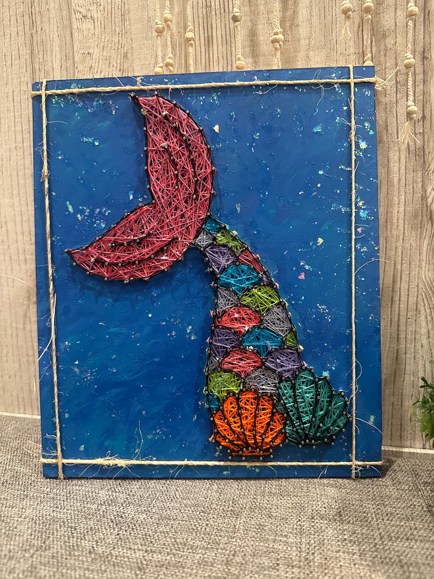 Mermaid tail string art