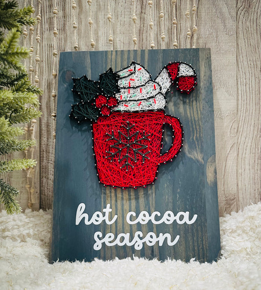 Hot Cocoa in Red Mug string art