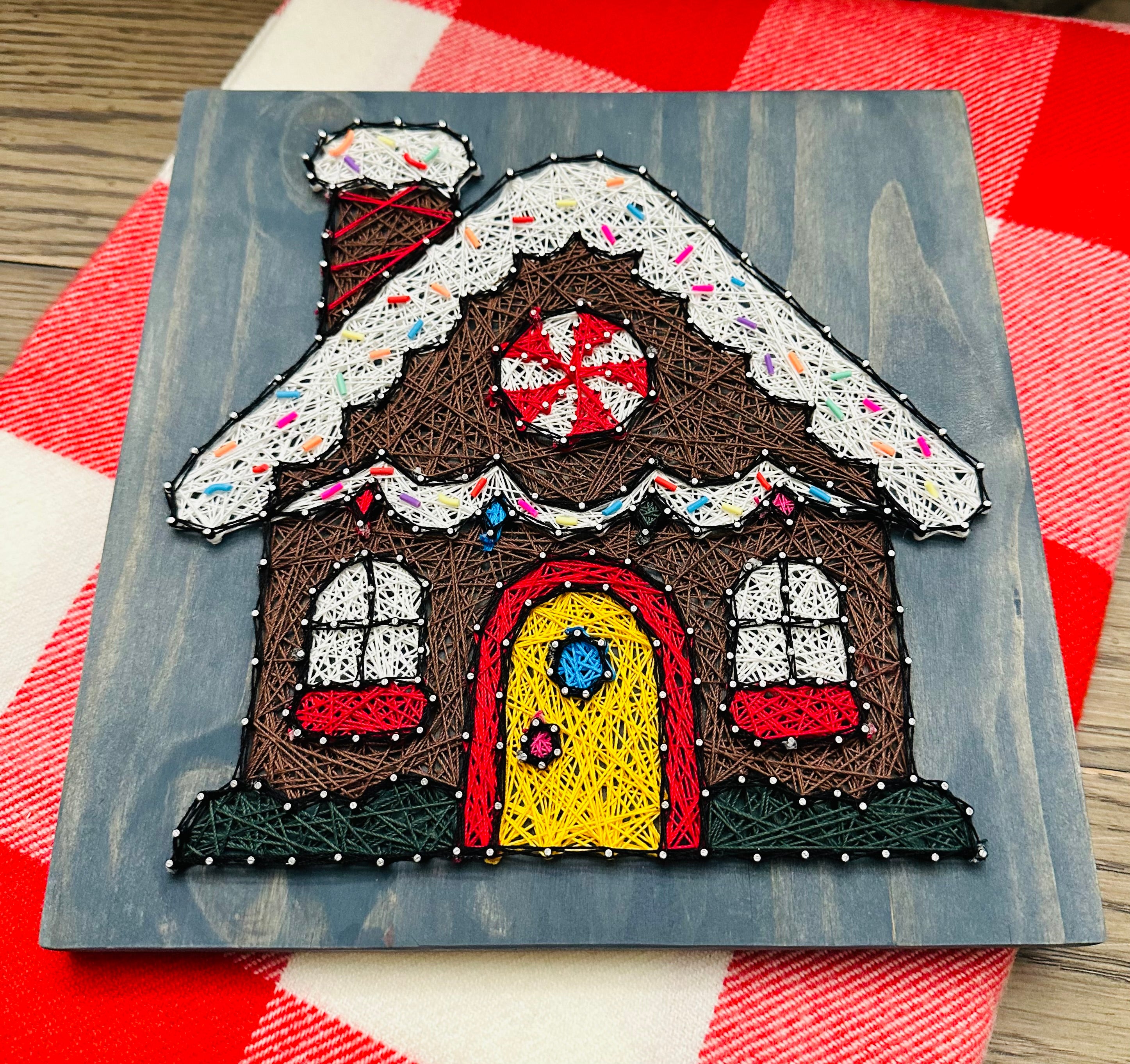 Gingerbread House String Art – All Around Charm
