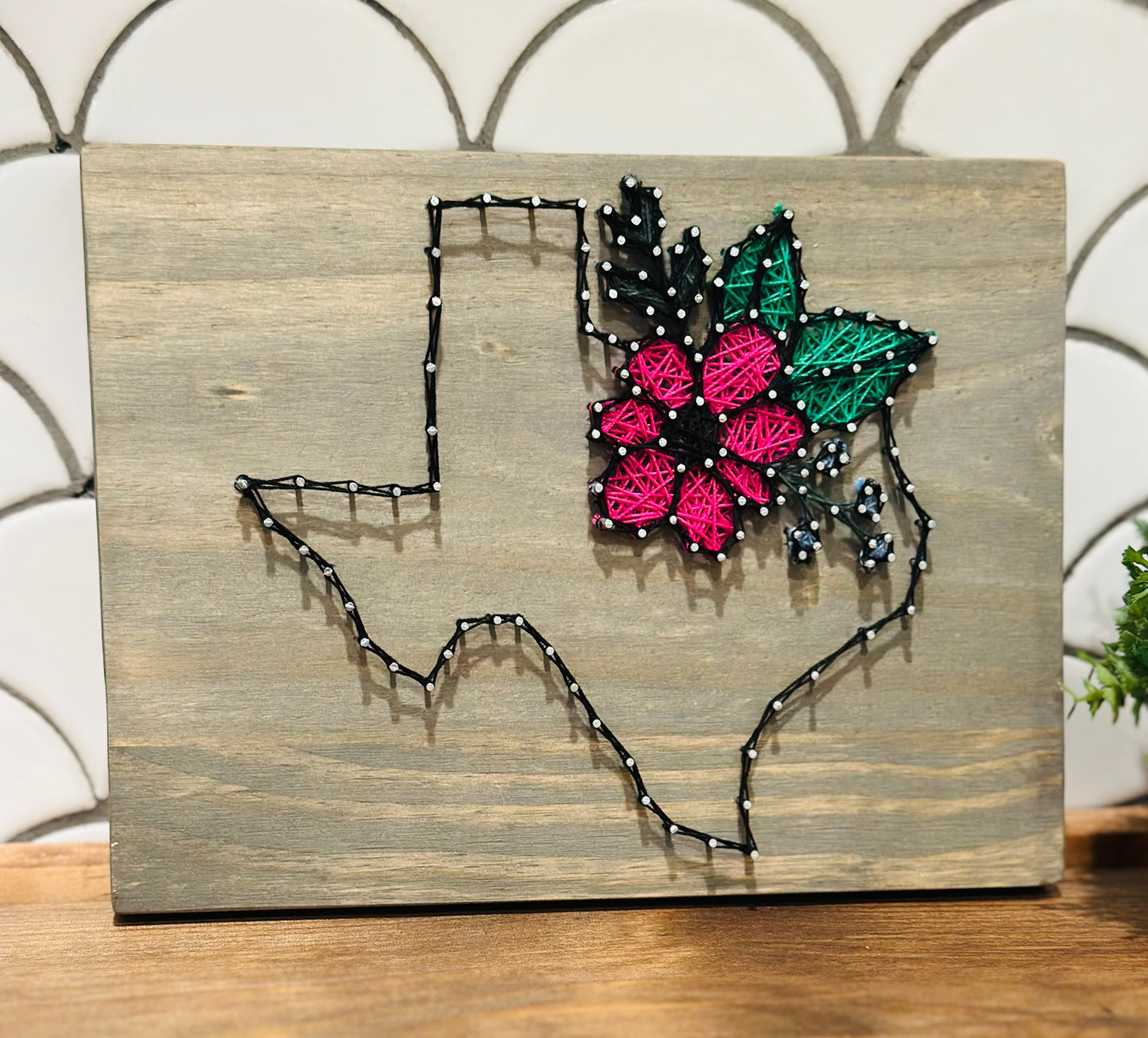 Texas string art with flowers