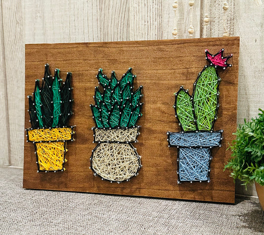 Three Succulent Plant string art