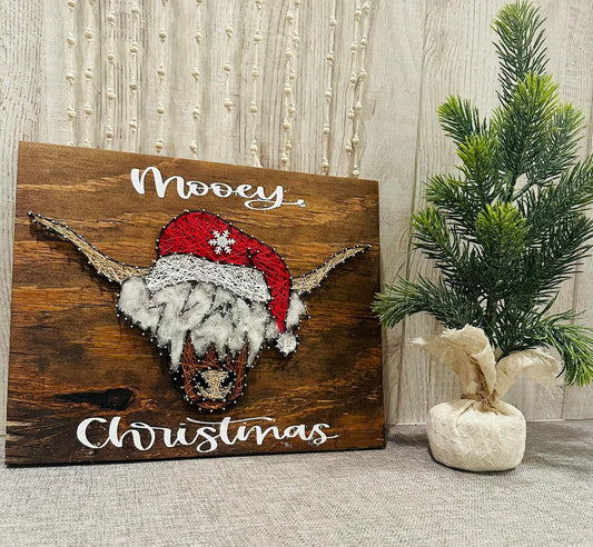 Hyland Cow Christmas string art