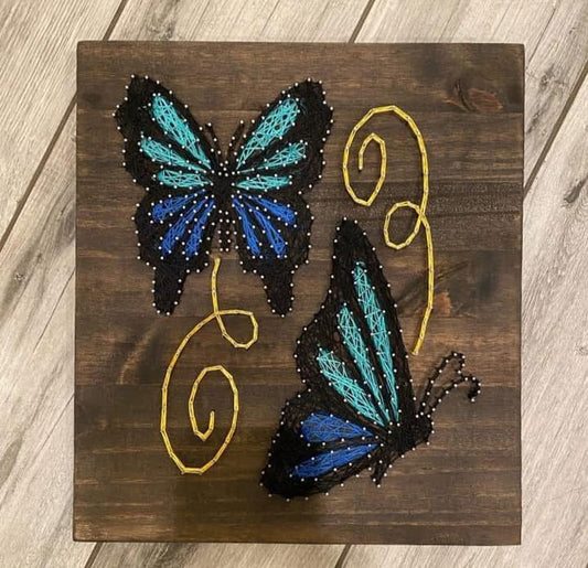 Stained Glass Look - string art butterflies