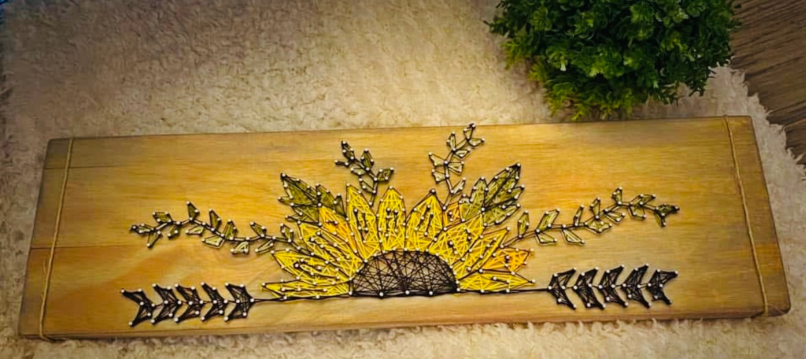 Sunflower and Arrow String Art