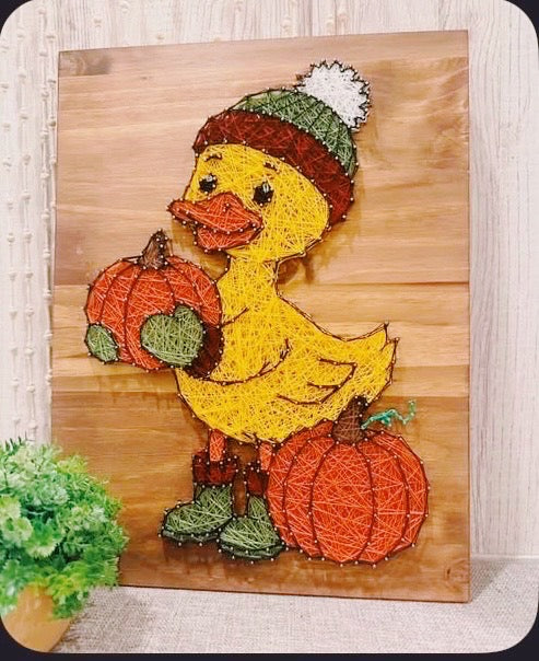 Fall Duck with Pumpkins